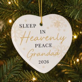 (image for) Personalised Heavenly Peace Ceramic Heart Decoration