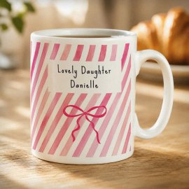 (image for) Personalised Striped Bow Mug