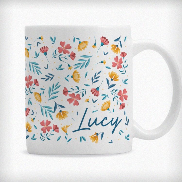 Modal Additional Images for Personalised Bright Floral mug