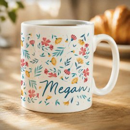 (image for) Personalised Bright Floral mug