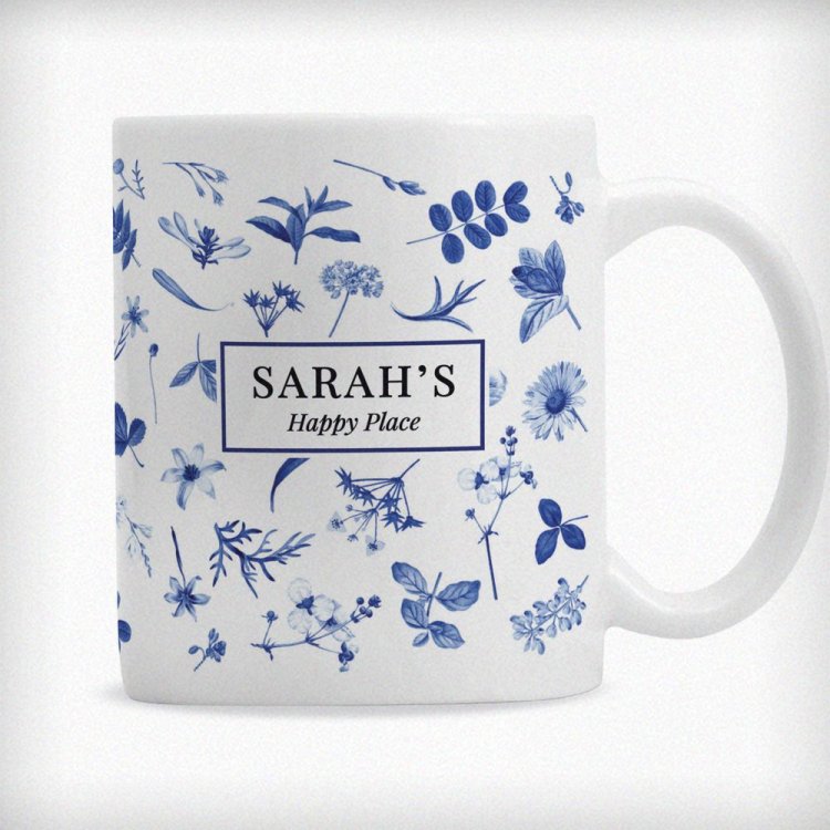 Modal Additional Images for Personalised Blue Floral mug