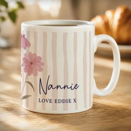 (image for) Personalised Floral Stripe Mug