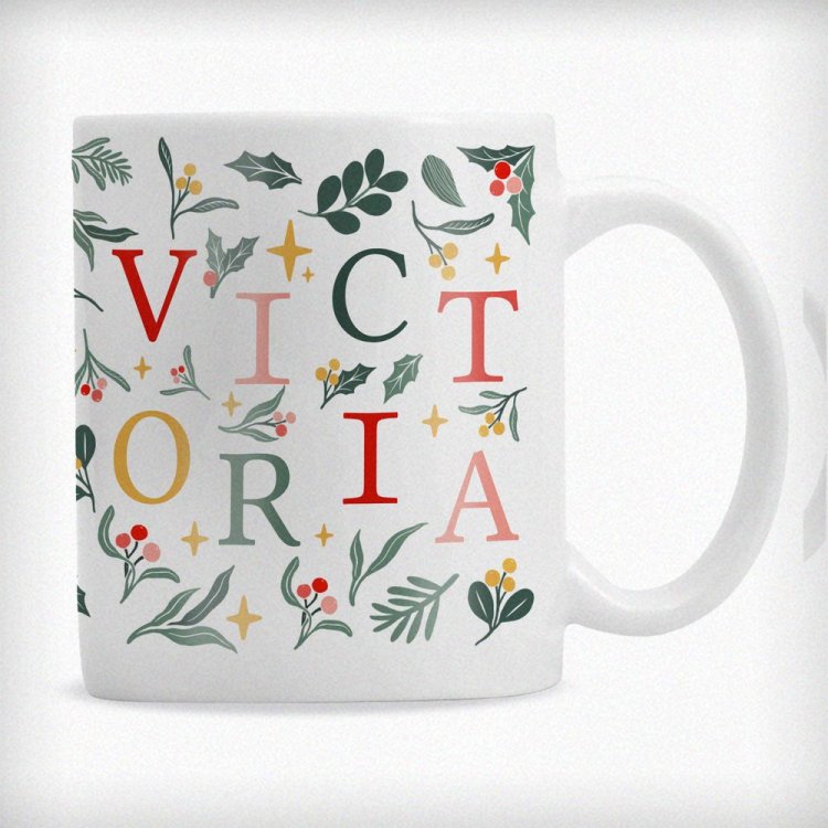 Modal Additional Images for Personalised Christmas Pattern Mug