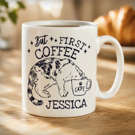 (image for) Personalised But First Coffee Mug