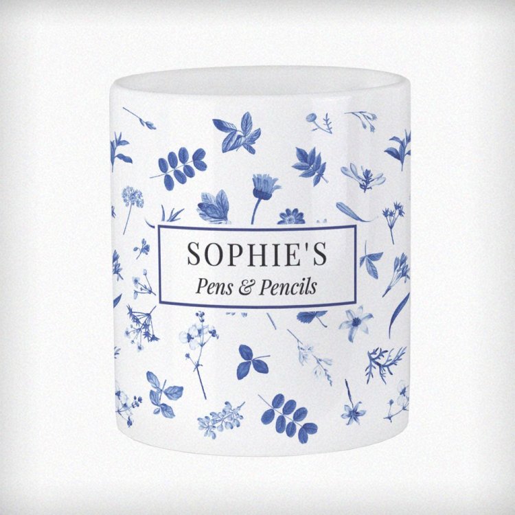 Modal Additional Images for Personalised Blue Floral Storage Pot