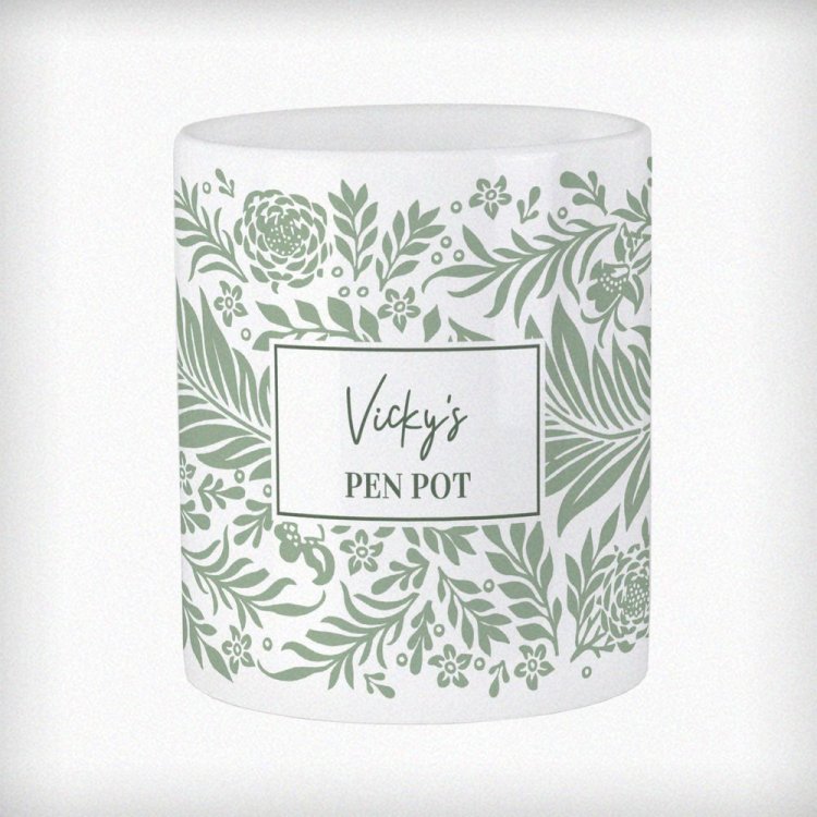 Modal Additional Images for Personalised Green Leaves Storage Pot