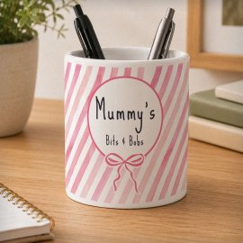 (image for) Personalised Pink Stripe Storage Pot