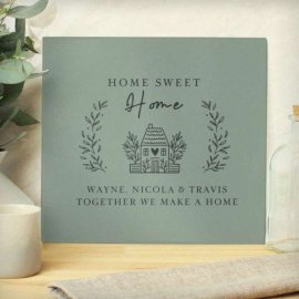 (image for) Personalised HOME Glass Chopping Board/Worktop Saver