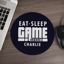 (image for) Personalised Eat Sleep Game Repeat Mouse Mat