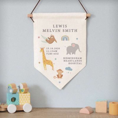 (image for) Personalised Safari Animals Animal Hanging Banner