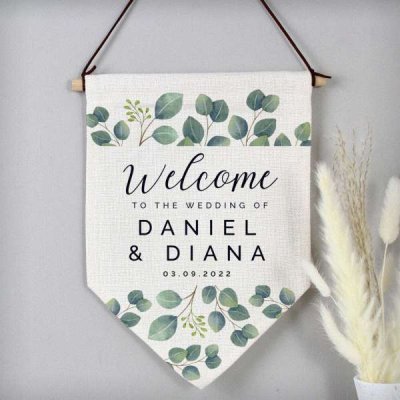 (image for) Personalised Botanical Wedding Hanging Banner