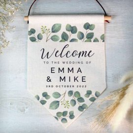 (image for) Personalised Botanical Wedding Hanging Banner