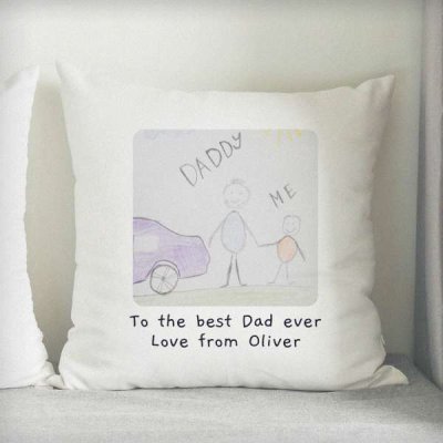 (image for) Personalised Childrens Drawing Photo Upload Cushion