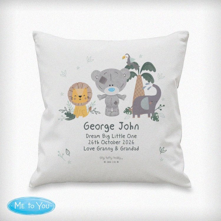 Modal Additional Images for Personalised Tiny Tatty Teddy Jungle Animals Cushion