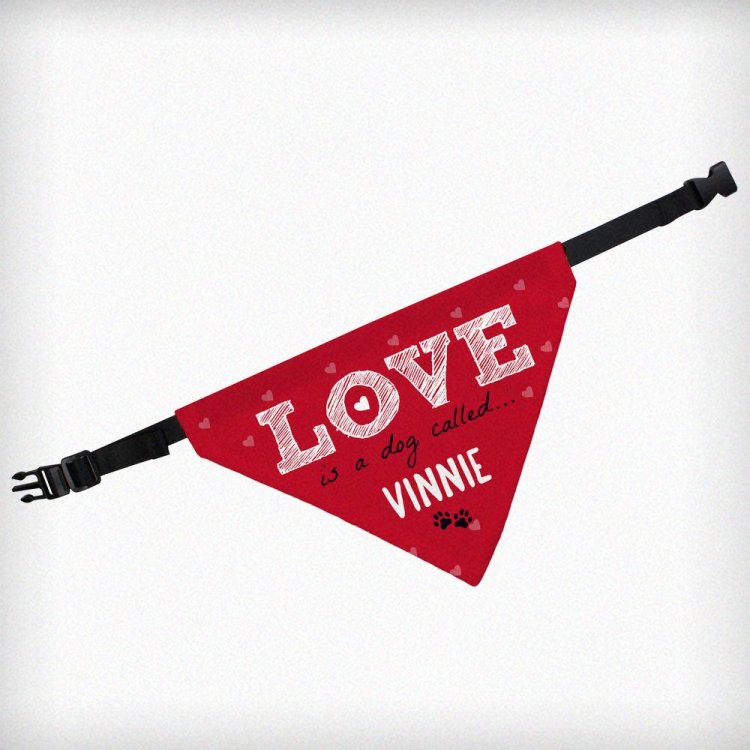 Modal Additional Images for Personalised Love is... Dog Bandana