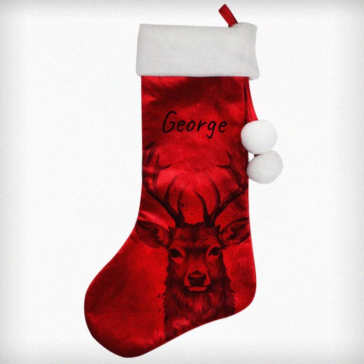 Modal Additional Images for Personalised Stag Red Stocking