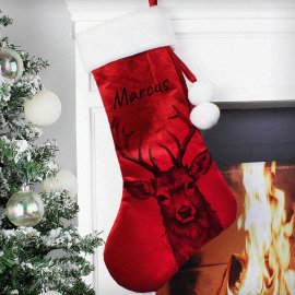 (image for) Personalised Stag Red Stocking
