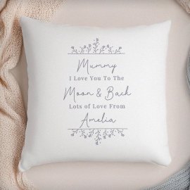 (image for) Personalised Grey Floral Cushion