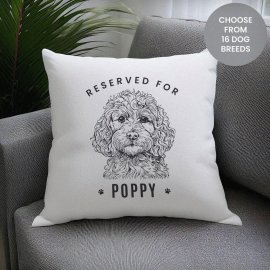 (image for) Personalised Reserved For Dog Breed Cushion