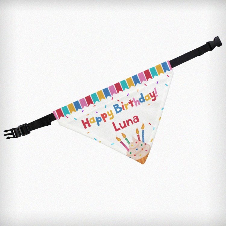 Modal Additional Images for Personalised Happy Birthday Dog Bandana
