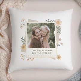 (image for) Personalised Wild Flowers Photo Upload Cushion