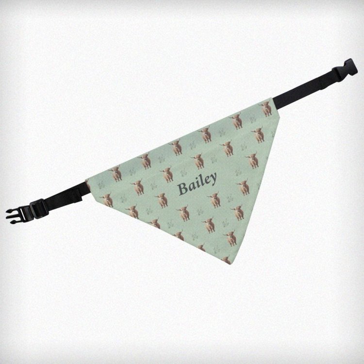 Modal Additional Images for Personalised Highland Cow Dog Bandana