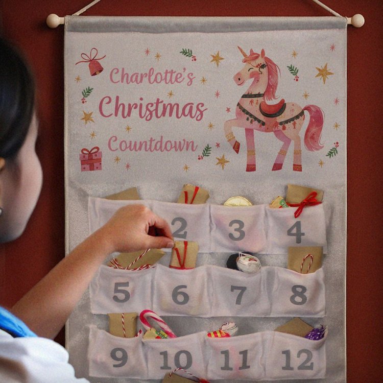 Modal Additional Images for Personalised Unicorn Christmas Advent Calendar