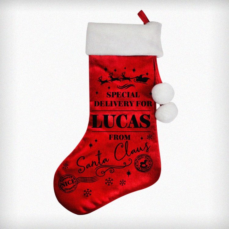 Modal Additional Images for Personalised Special Delivery Red Stocking