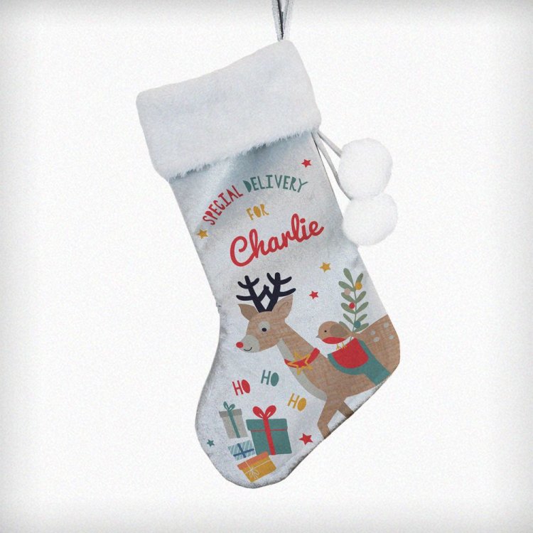 Modal Additional Images for Personalised Reindeer Christmas Stocking