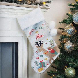 (image for) Personalised Reindeer Christmas Stocking