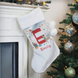 (image for) Personalised Initial Reindeer Christmas Stocking