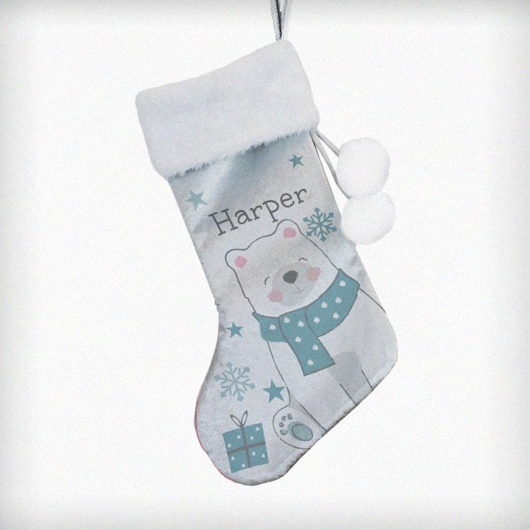 Modal Additional Images for Personalised Polar Bear Christmas Stocking