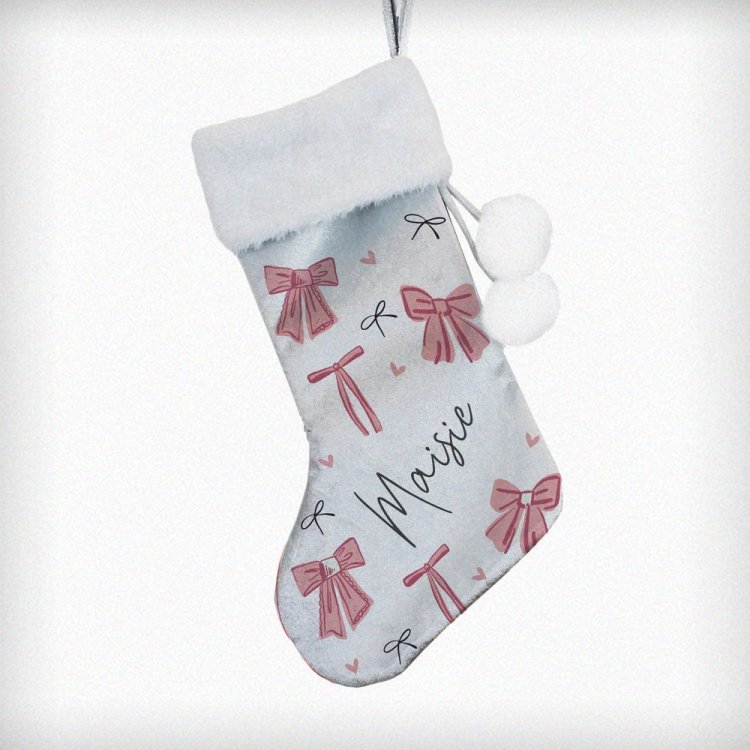 Modal Additional Images for Personalised Pink Bow Christmas Stocking