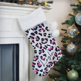 (image for) Personalised Leopard Print Christmas Stocking