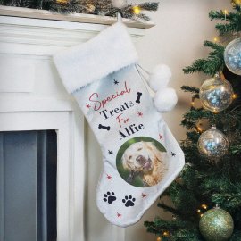 (image for) Personalised Photo Upload Dog Christmas Stocking