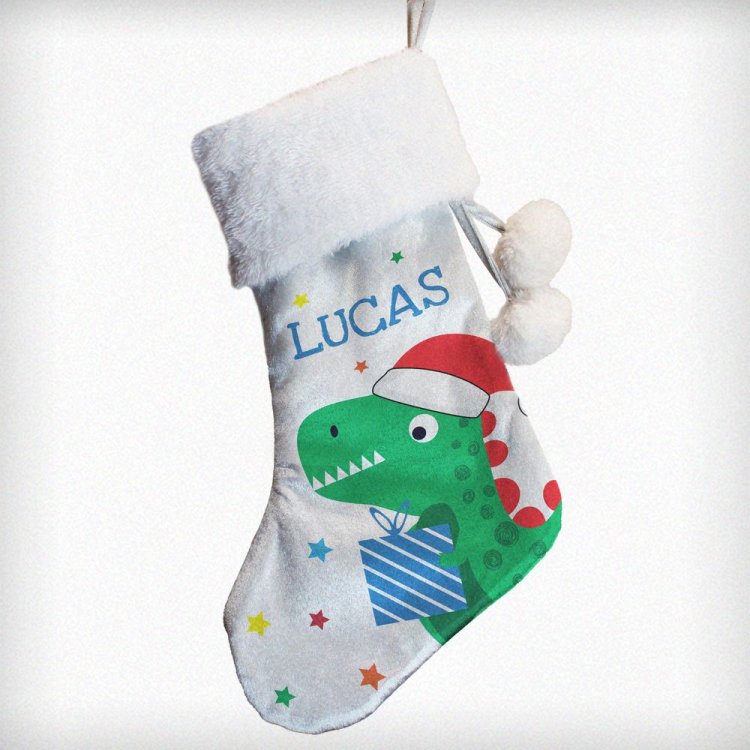 Modal Additional Images for Personalised Dinosaur Christmas Stocking