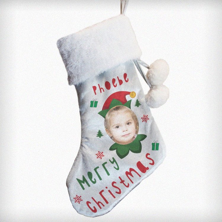 Modal Additional Images for Personalised Photo Upload Elf Christmas Stocking
