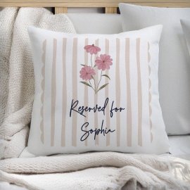 (image for) Personalised Floral Stripe Cushion