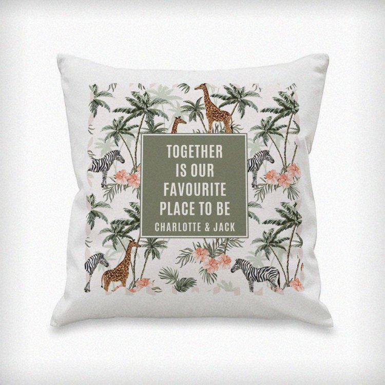 Modal Additional Images for Personalised Jungle Print Cushion