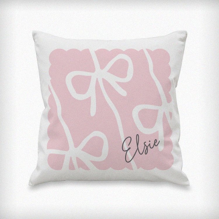 Modal Additional Images for Personalised Pink Bow Cushion