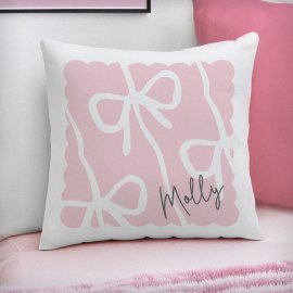 (image for) Personalised Pink Bow Cushion