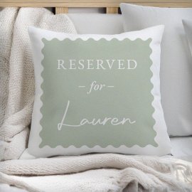 (image for) Personalised Sage Green Reserved For Cushion