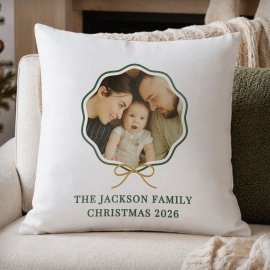 (image for) Personalised Scallop Bow Photo Upload Cushion