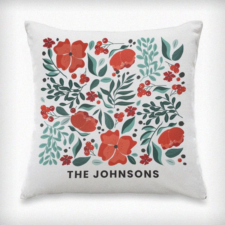 Modal Additional Images for Personalised Poinsettia Cushion