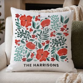 (image for) Personalised Poinsettia Cushion