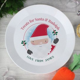 (image for) Personalised Santa Christmas Eve Mince Pie Plastic Plate