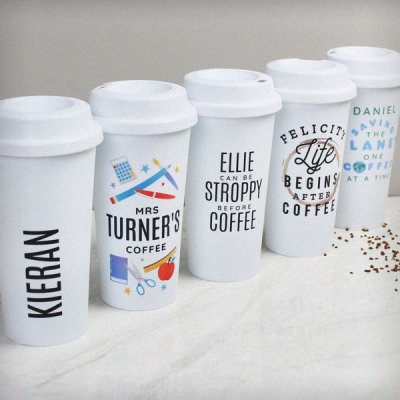 (image for) Personalised Black Text Slogan Insulated Eco Travel Cup