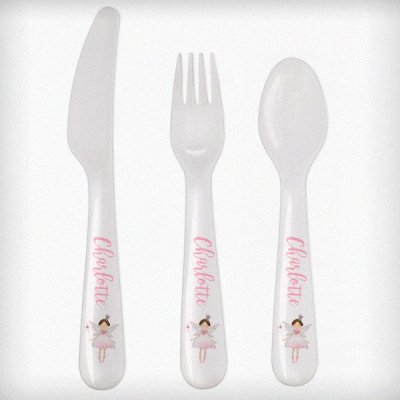 (image for) Personalised Fairy Princess 3 Piece Plastic Cutlery Set