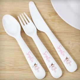 (image for) Personalised Fairy Princess 3 Piece Plastic Cutlery Set