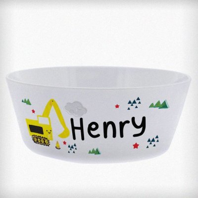(image for) Personalised Digger Plastic Bowl
